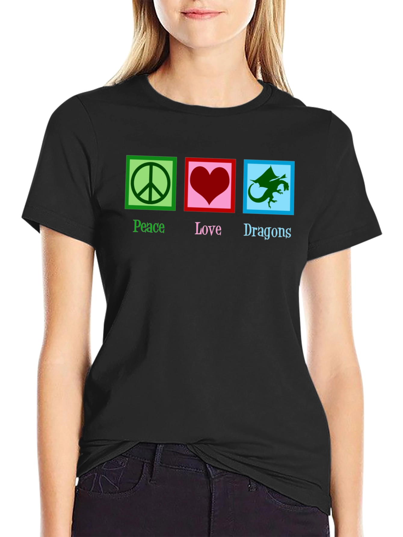 Peace Love Dragons Graphic T-Shirt