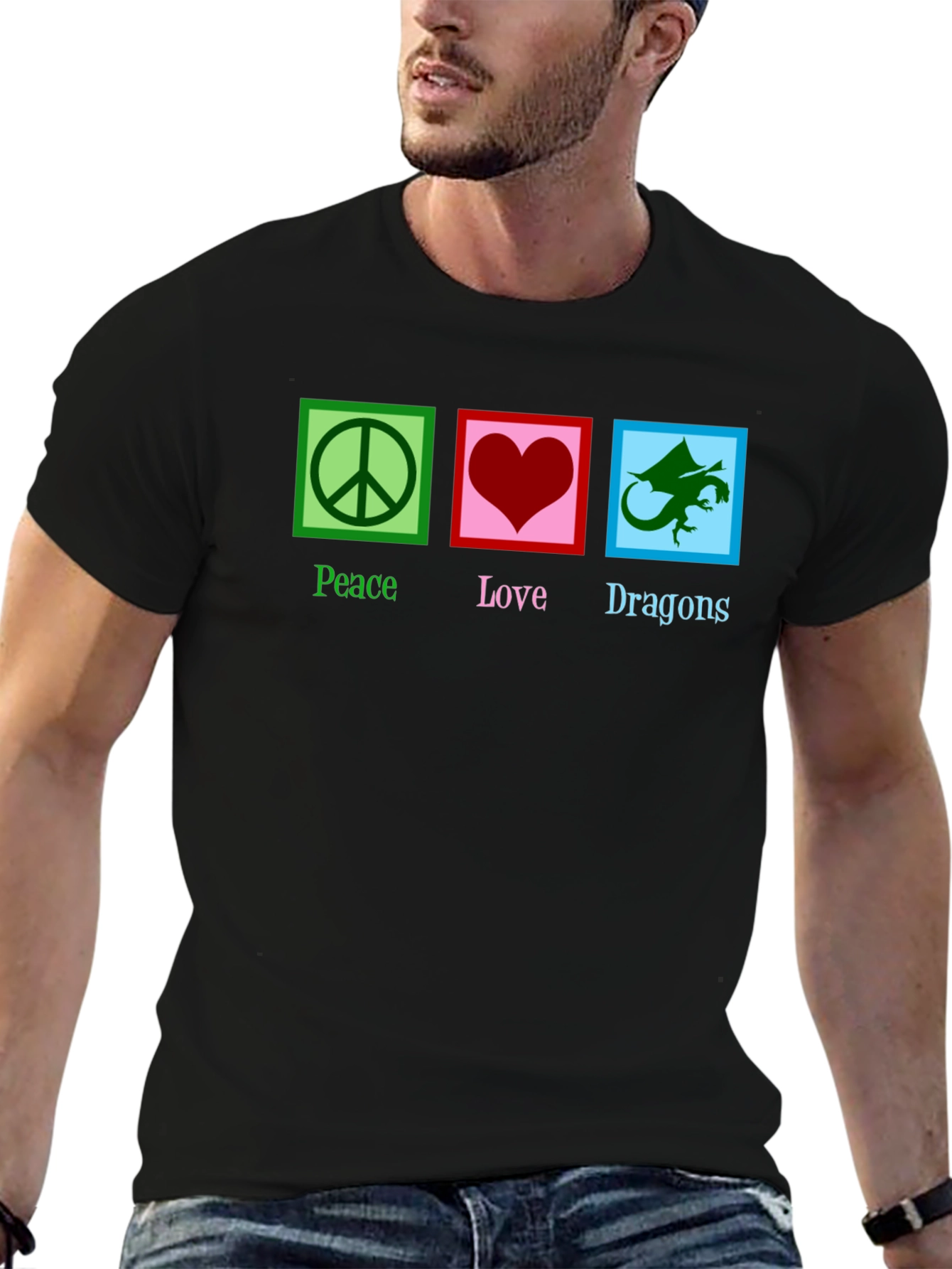 Peace Love Dragons Graphic T-Shirt