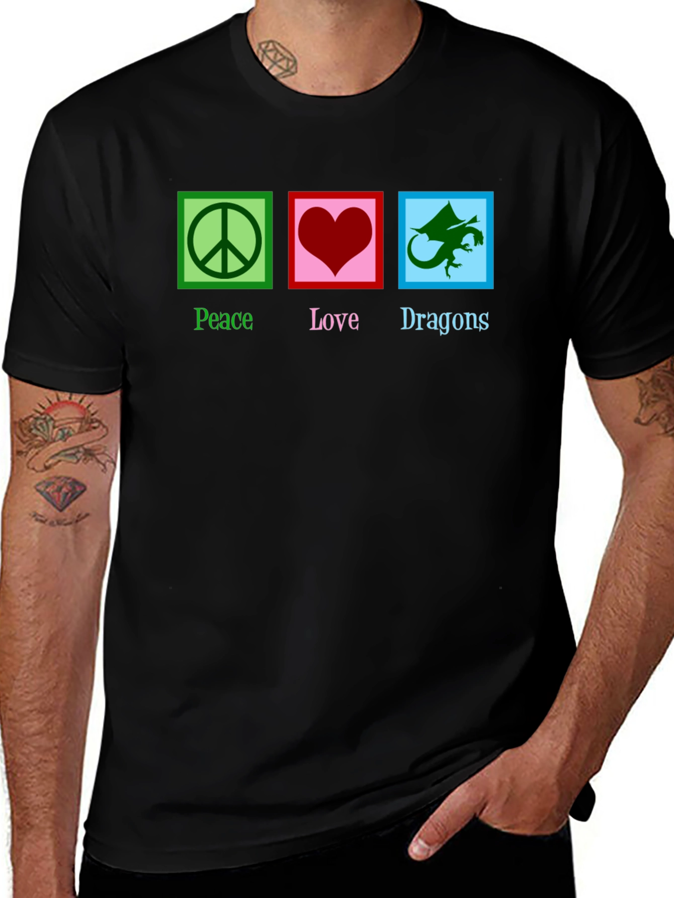 Peace Love Dragons Graphic T-Shirt
