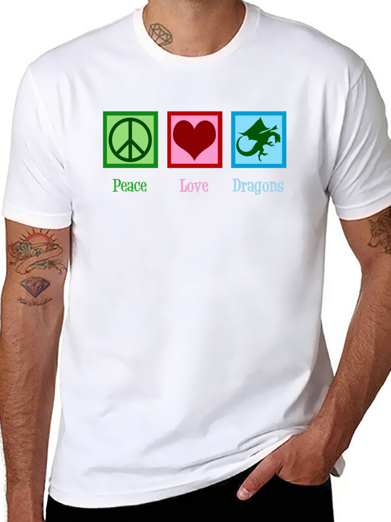 Peace Love Dragons Graphic T-Shirt