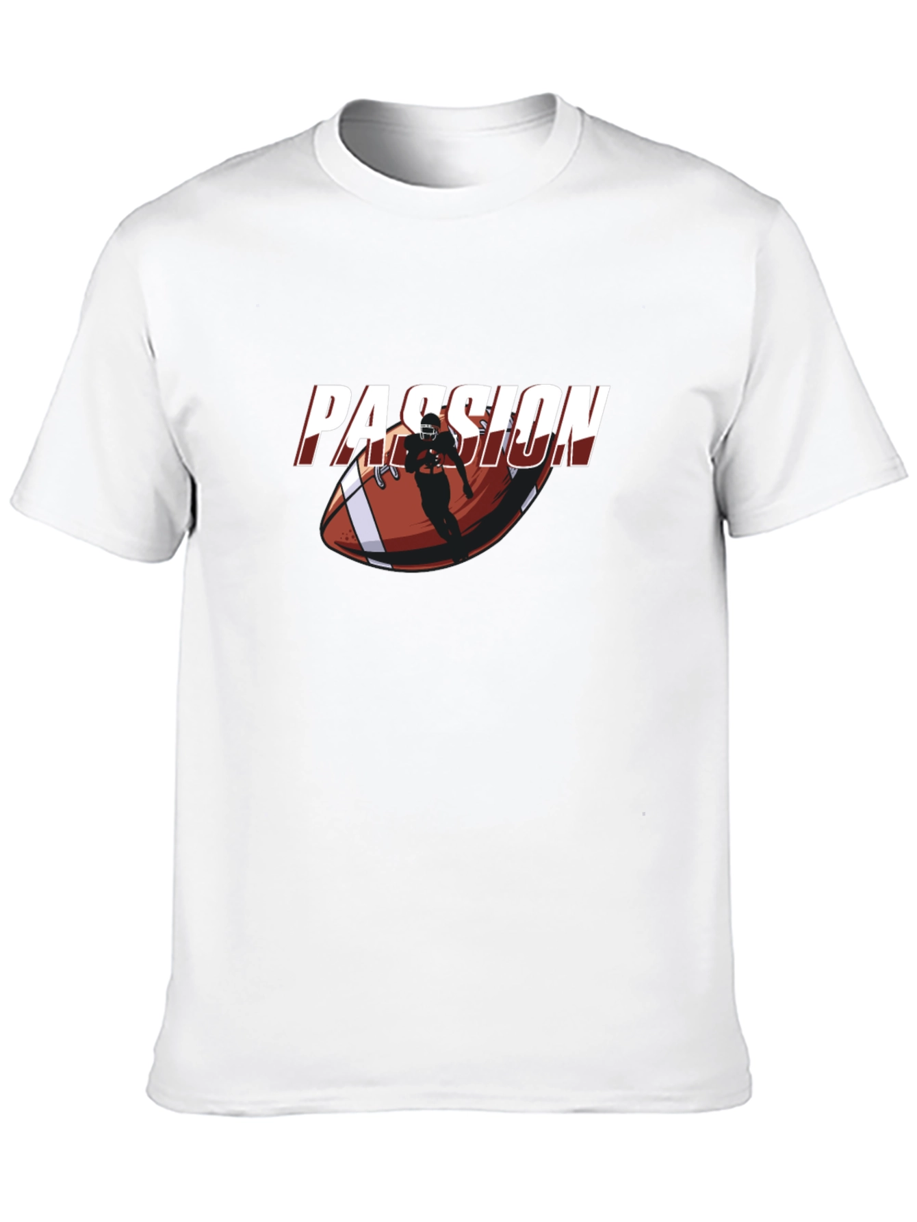 Passion Football Player Graphic Black T-Shirt