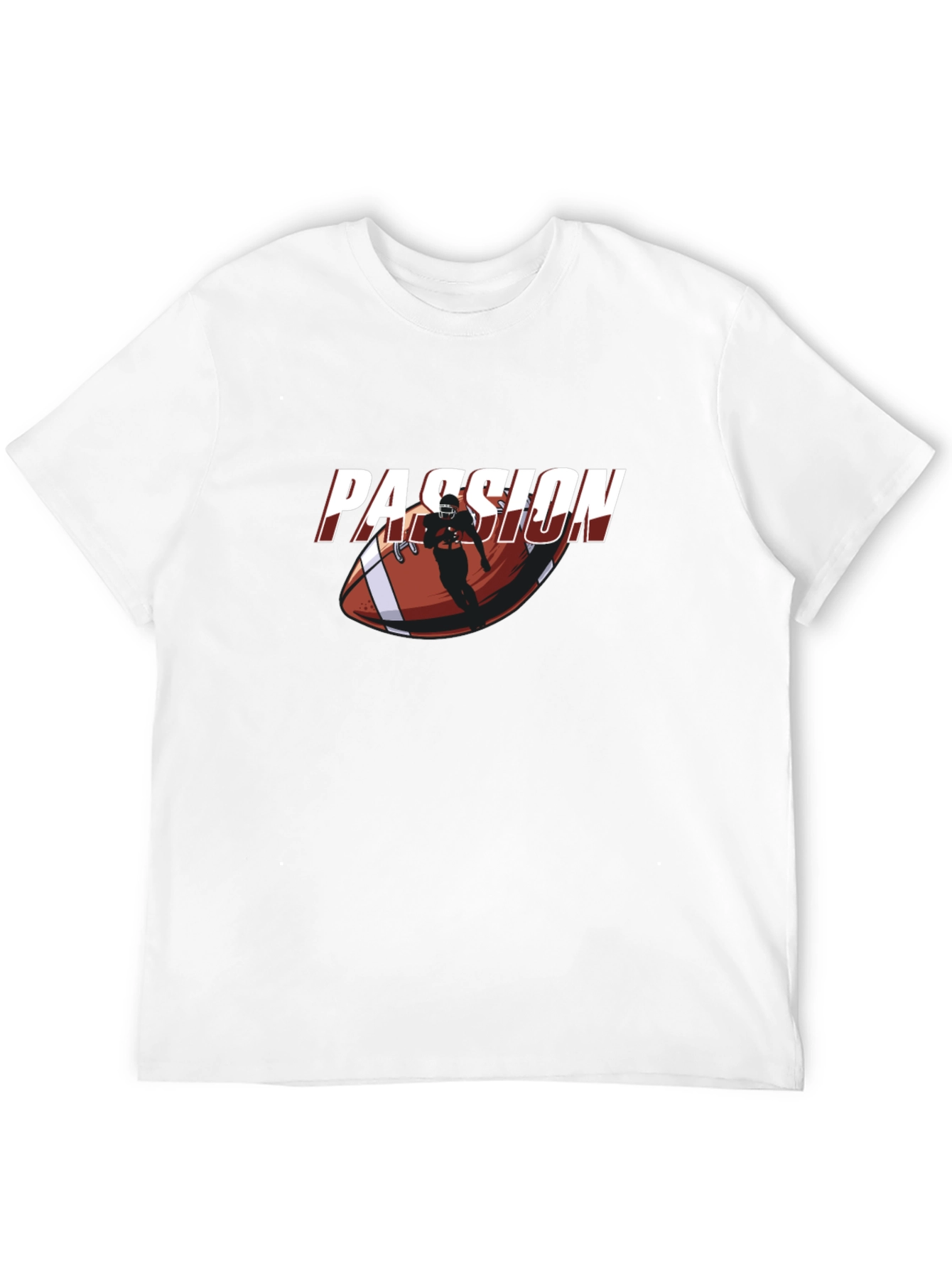 Passion Football Player Graphic Black T-Shirt