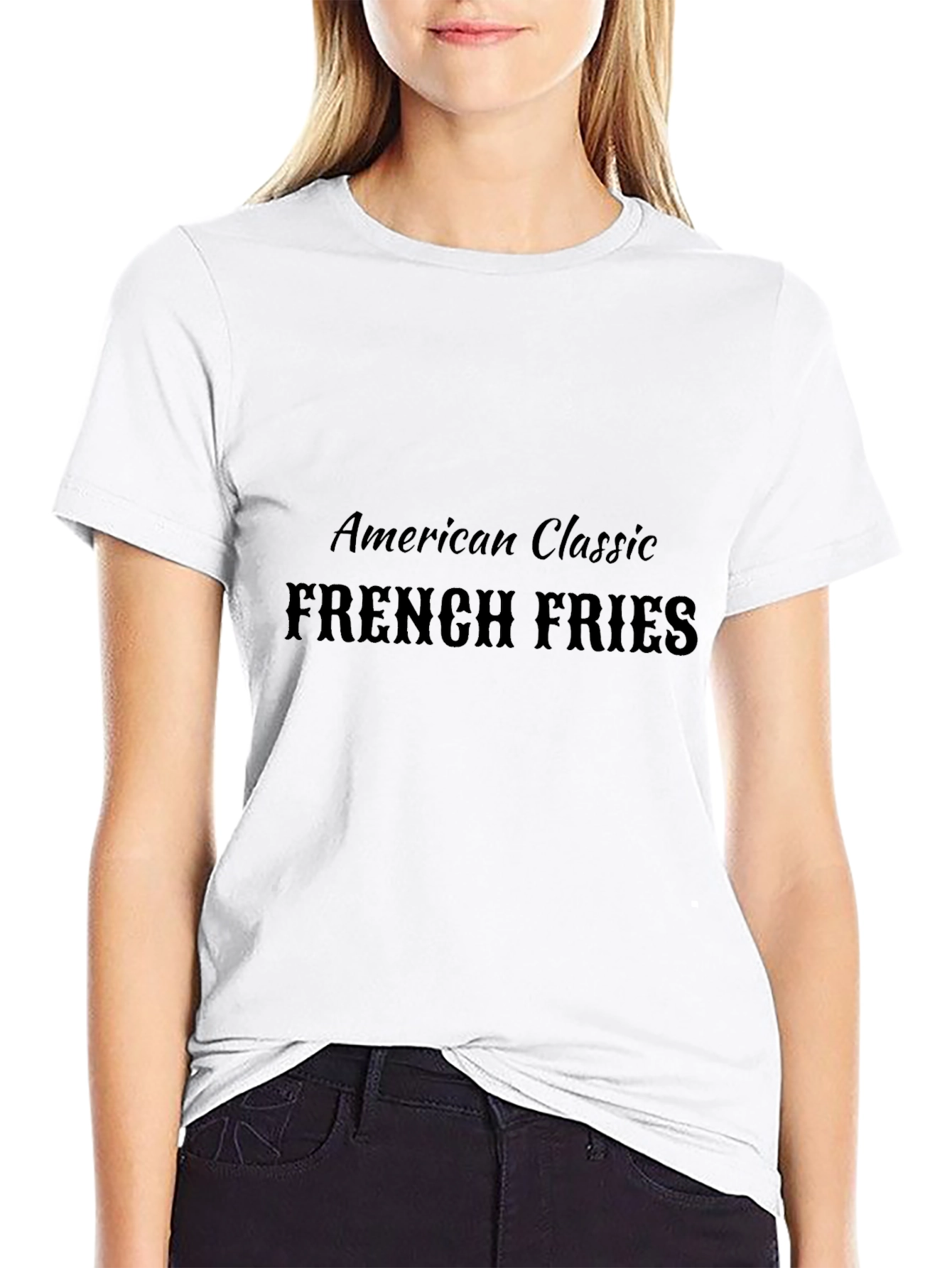 American Classic French Fries Black T-Shirt
