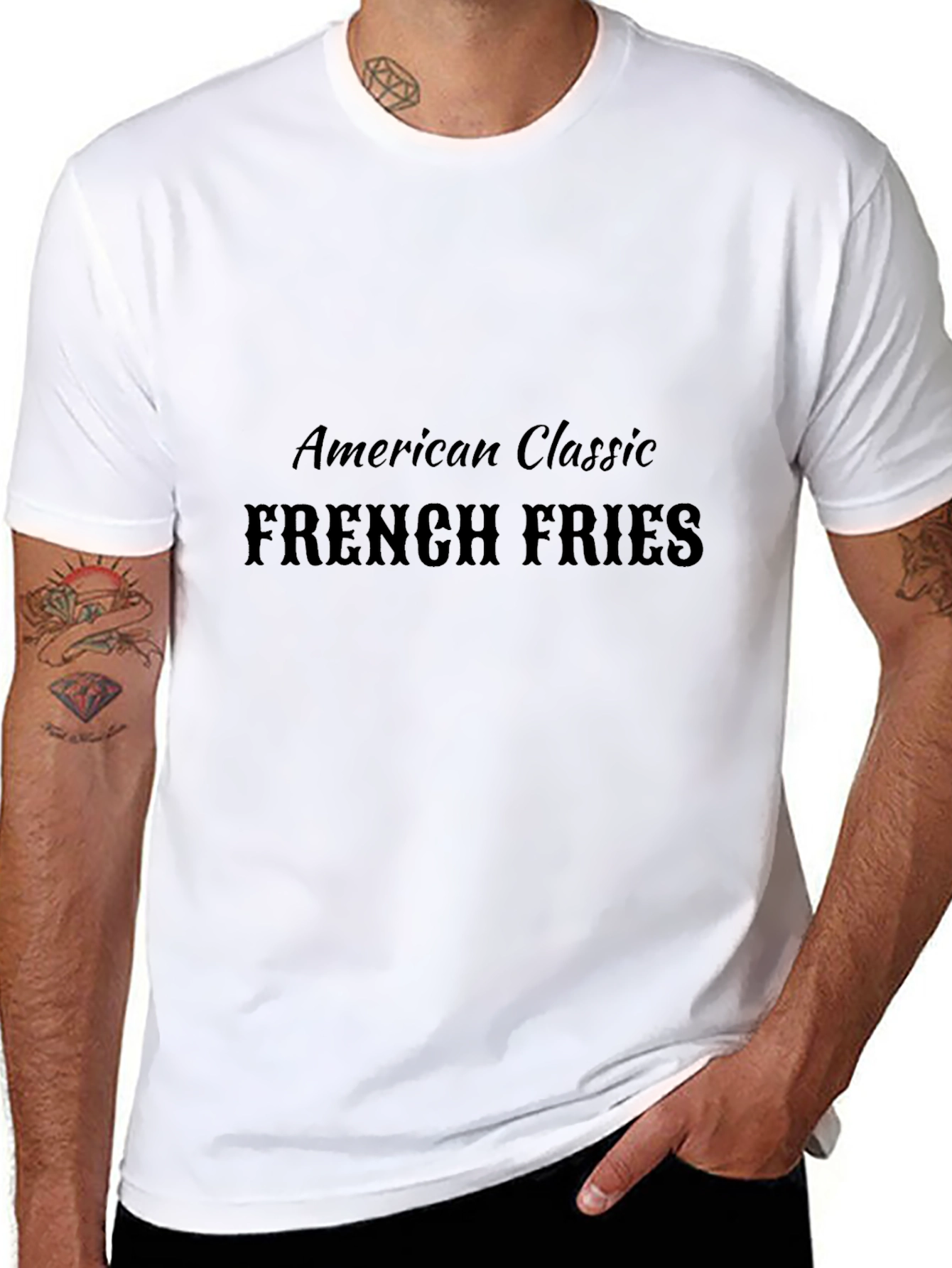 American Classic French Fries Black T-Shirt