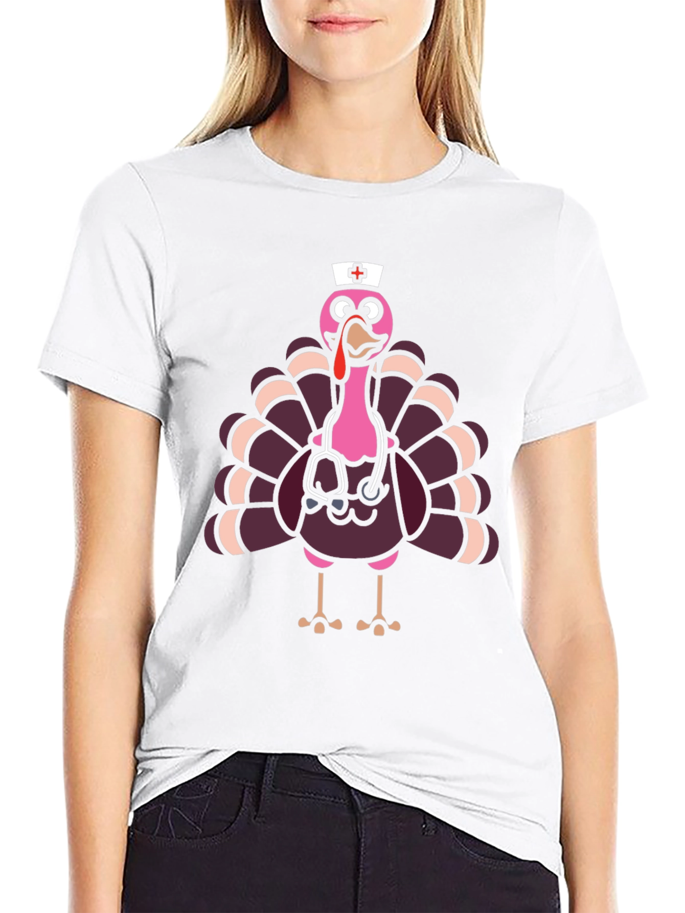Nurse Turkey Graphic Tee - Thanksgiving Holiday Fun!