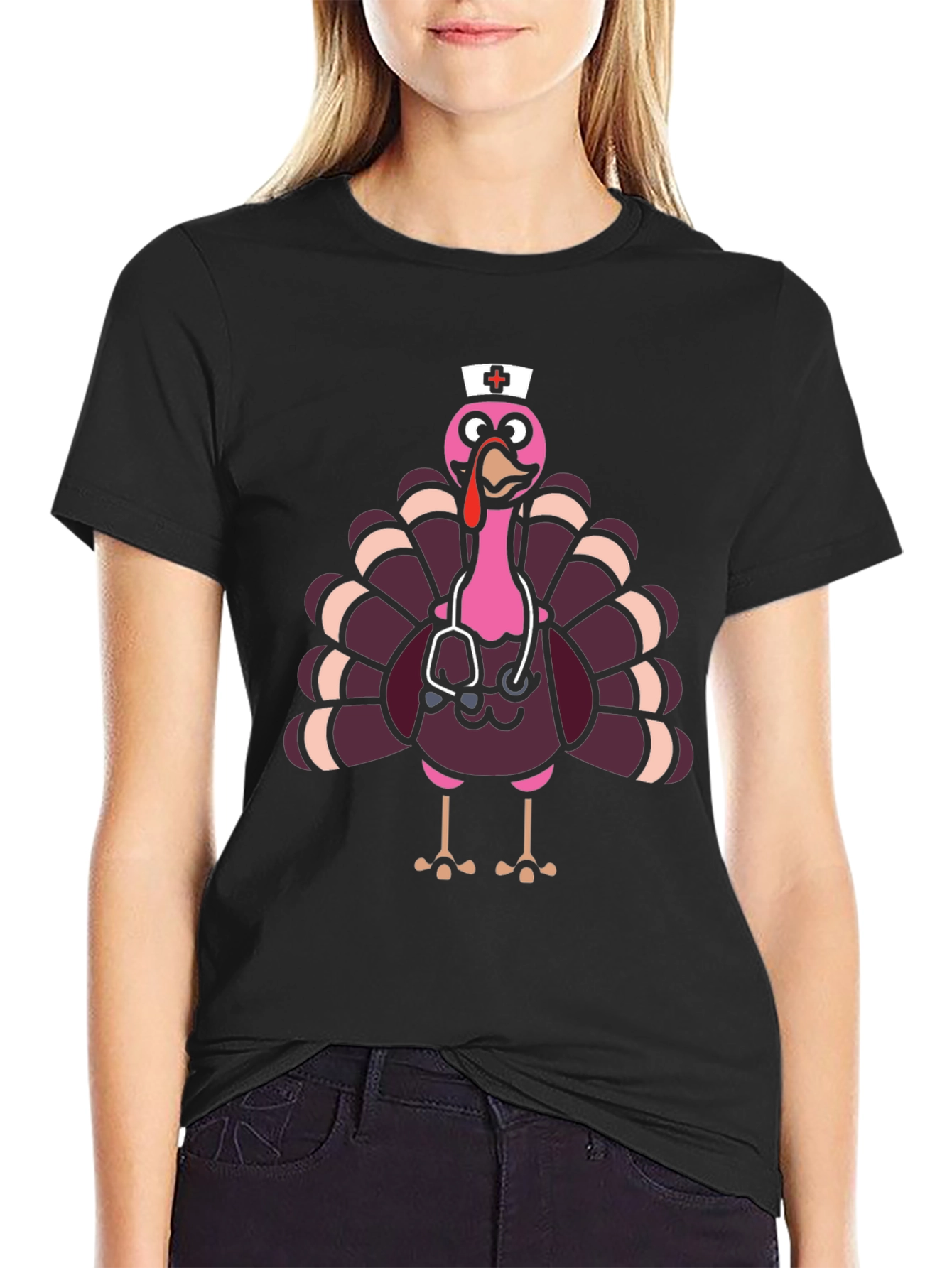 Nurse Turkey Graphic Tee - Thanksgiving Holiday Fun!