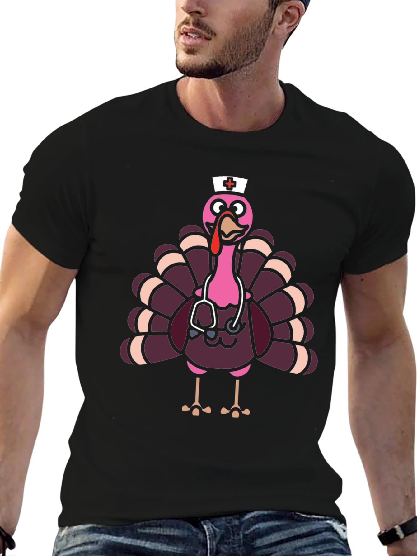 Nurse Turkey Graphic Tee - Thanksgiving Holiday Fun!