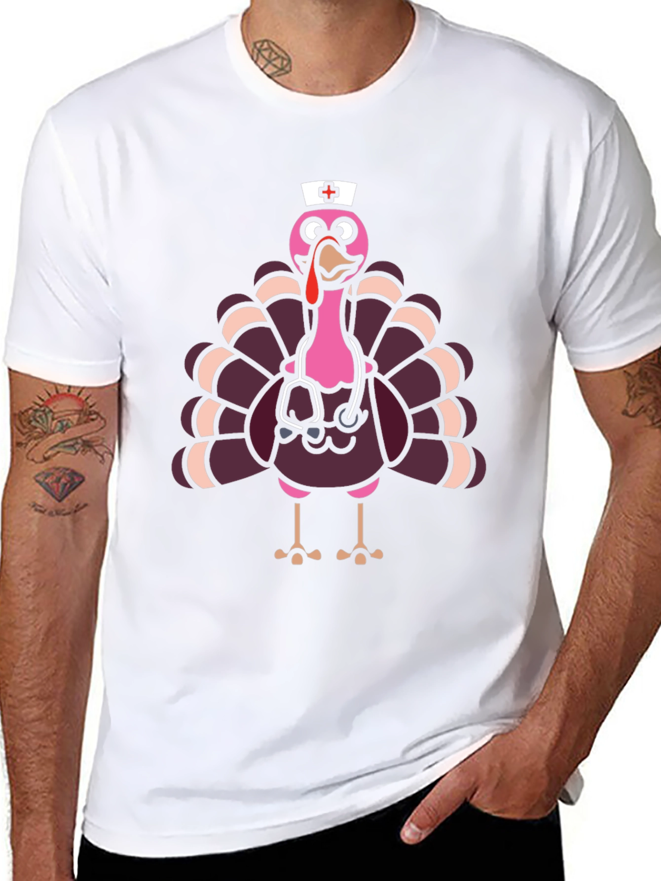 Nurse Turkey Graphic Tee - Thanksgiving Holiday Fun!