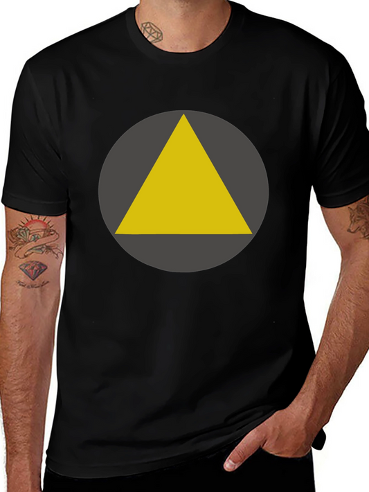 Geometric Triangle Graphic Tee - Black