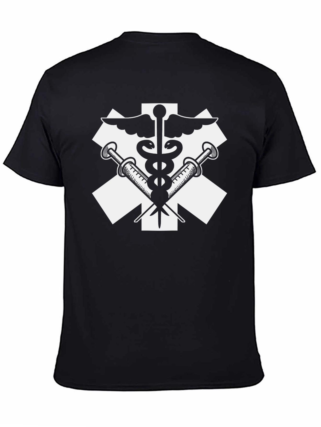 Medical Symbol T-Shirt - Caduceus and Syringes