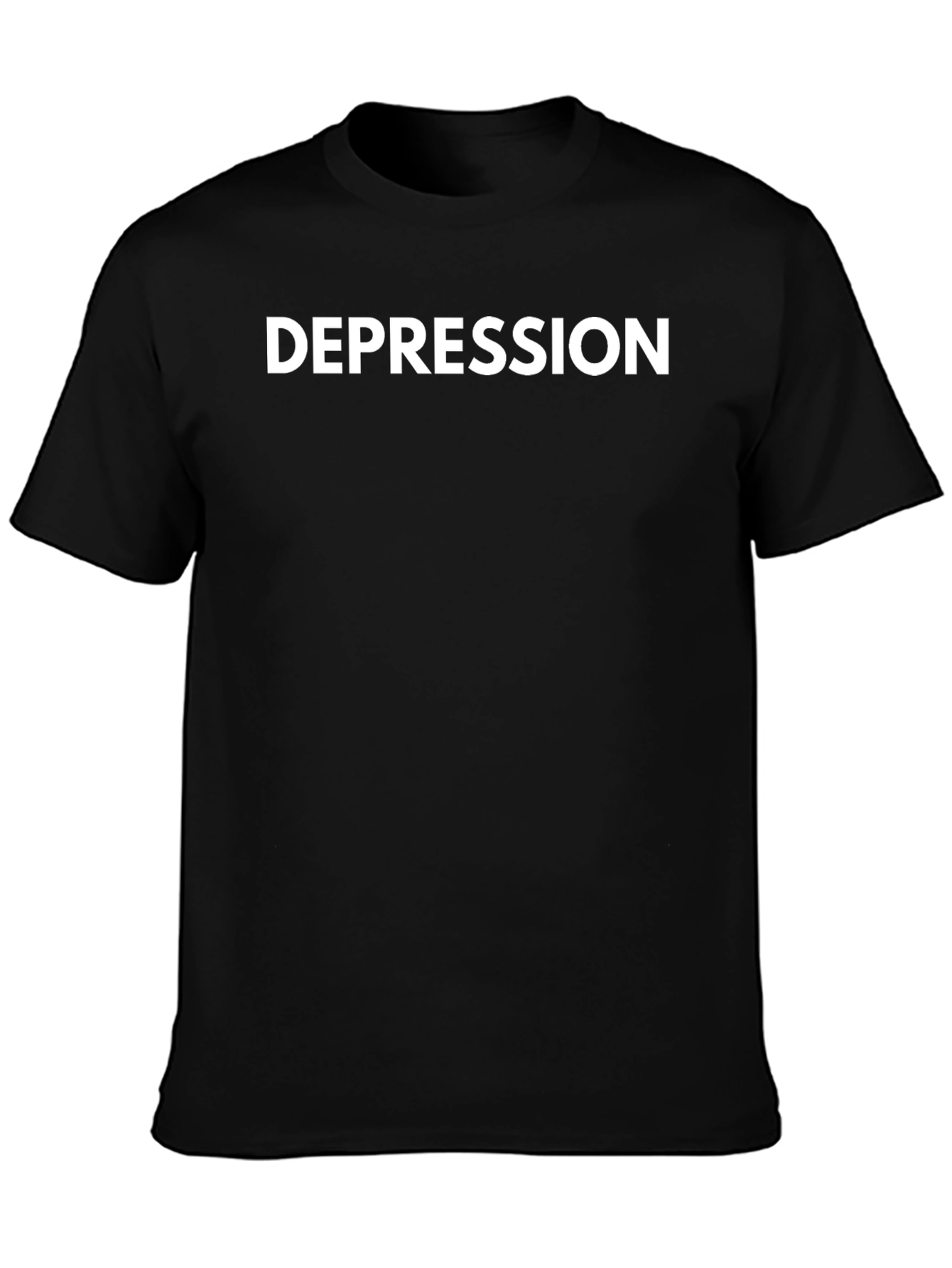 Depression Graphic T-Shirt - Black Crew Neck Tee