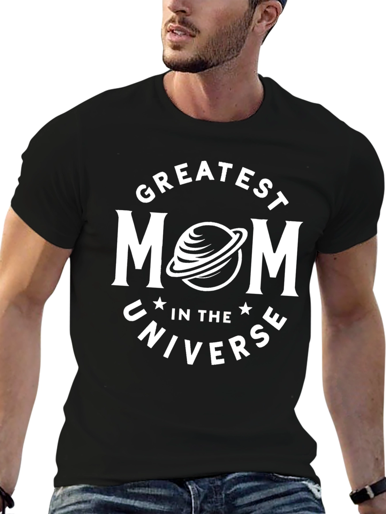 Greatest Mom In The Universe Black T-Shirt