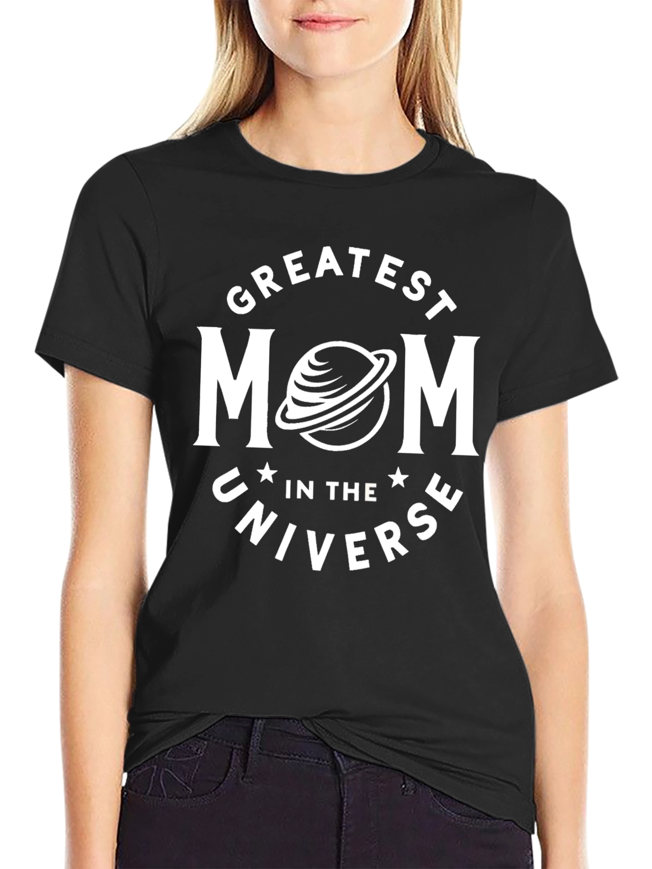 Greatest Mom In The Universe Black T-Shirt