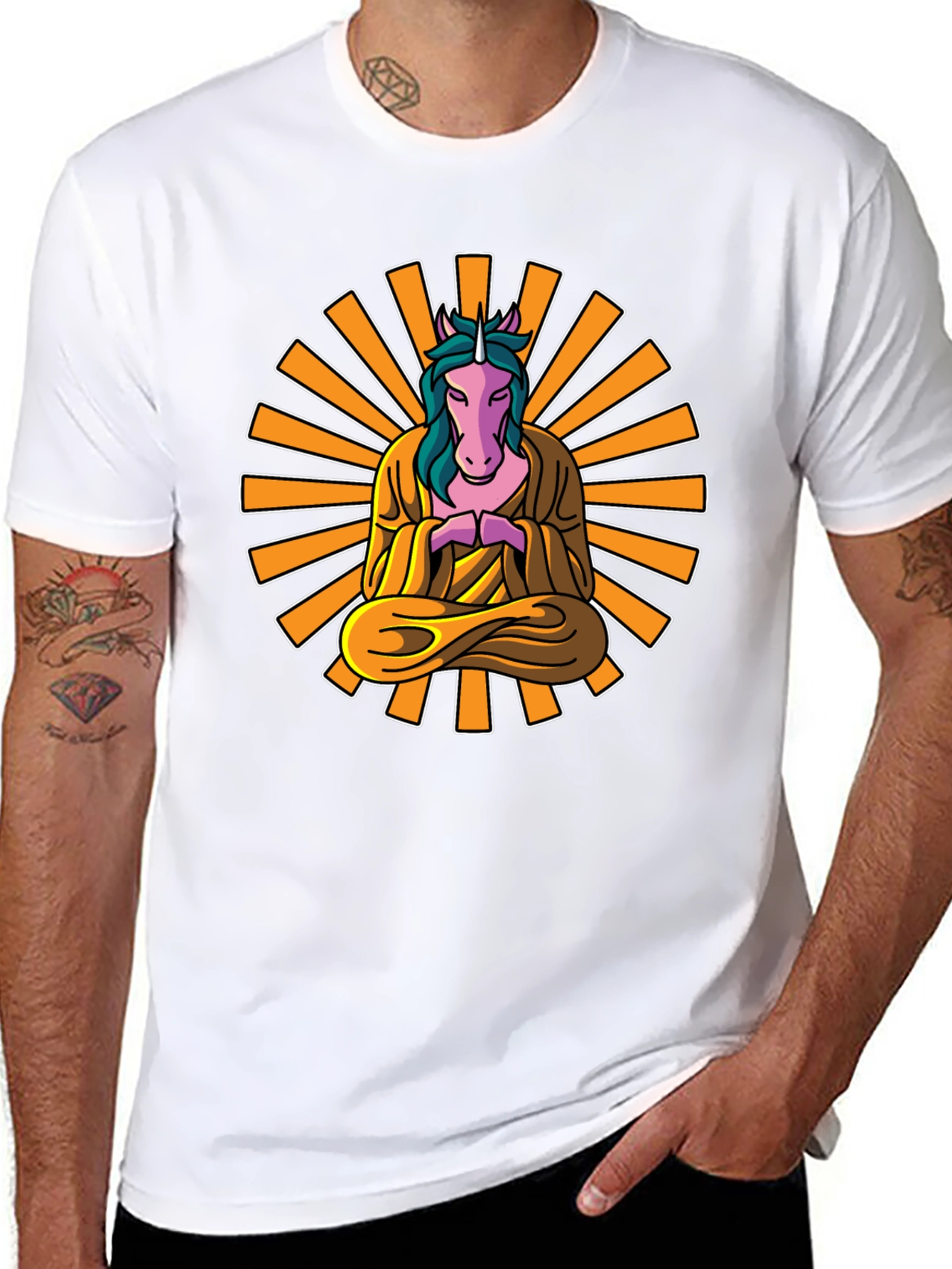 Zen Unicorn T-Shirt: Meditating Mystical Design
