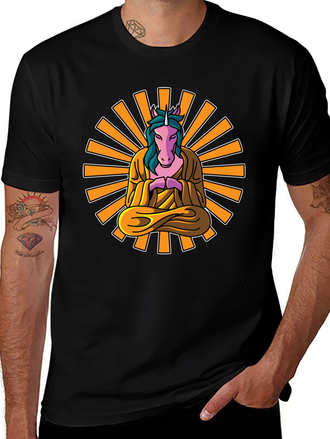 Zen Unicorn T-Shirt: Meditating Mystical Design