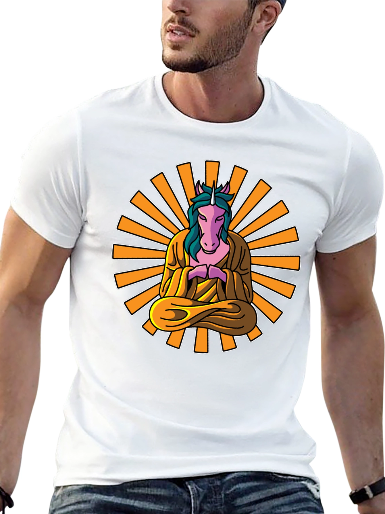 Zen Unicorn T-Shirt: Meditating Mystical Design