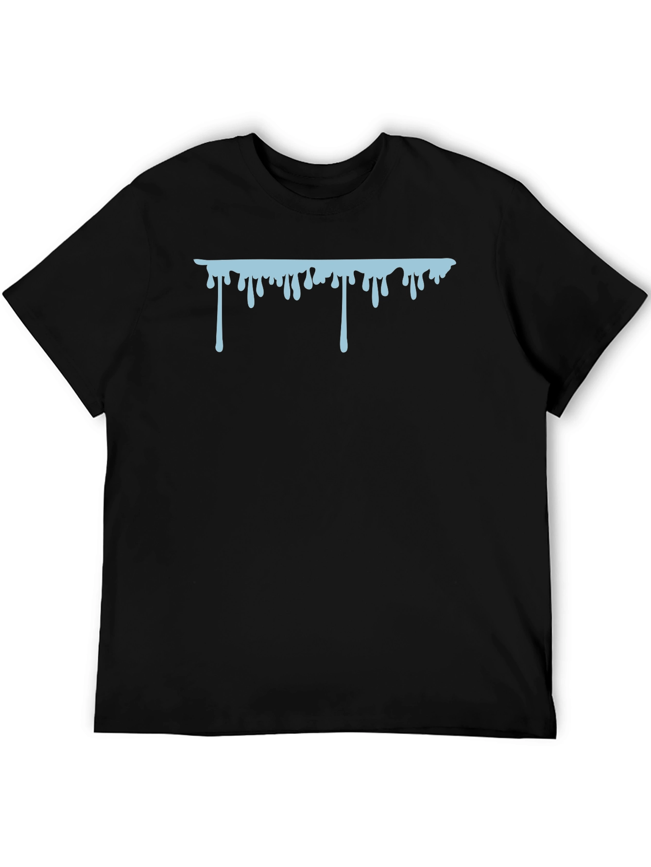 Dripping Graphic Print Black T-Shirt
