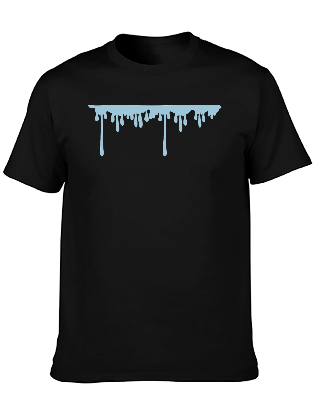 Dripping Graphic Print Black T-Shirt