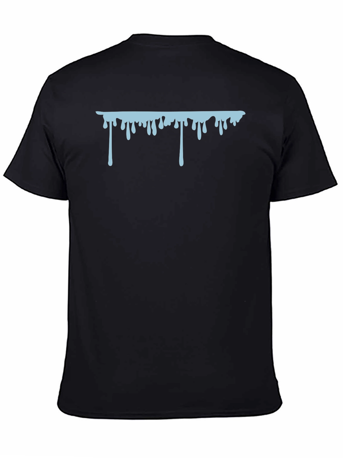 Dripping Graphic Print Black T-Shirt