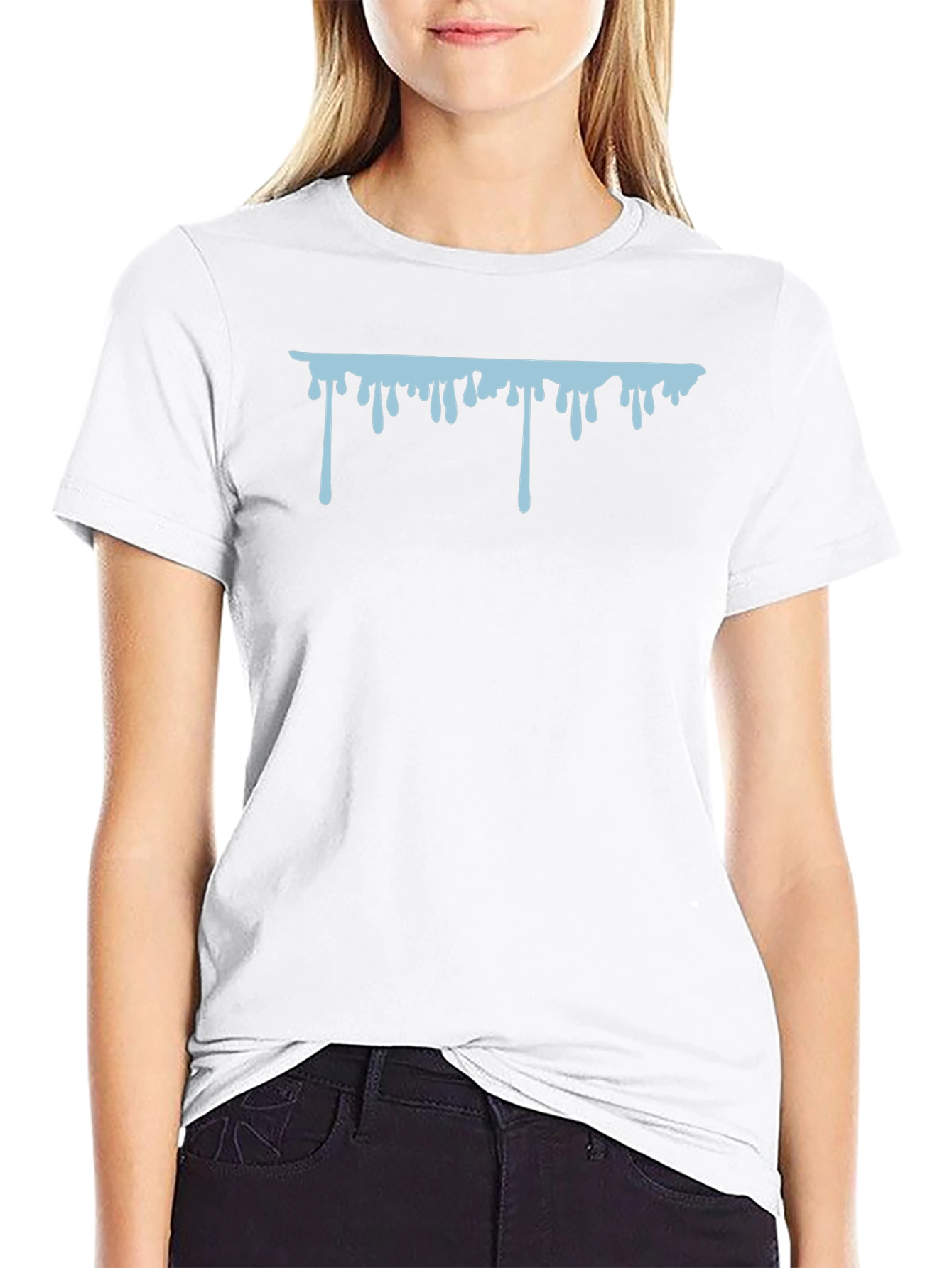 Dripping Graphic Print Black T-Shirt