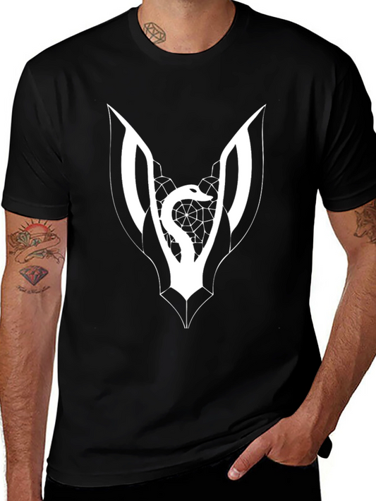 Black Tee with Snake & Web Graphic