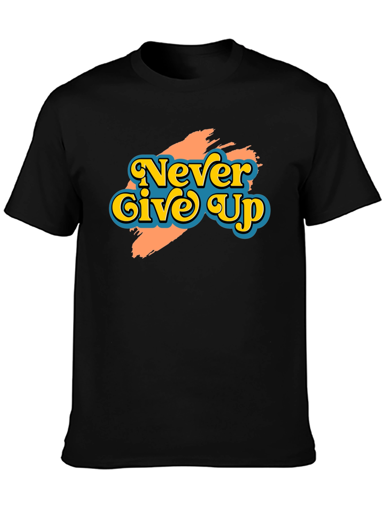 Never Give Up Retro Graphic T-Shirt