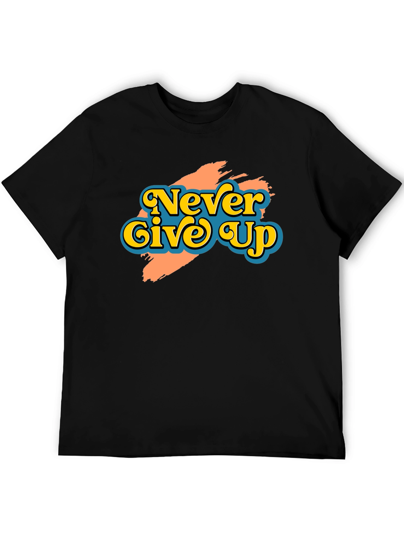 Never Give Up Retro Graphic T-Shirt