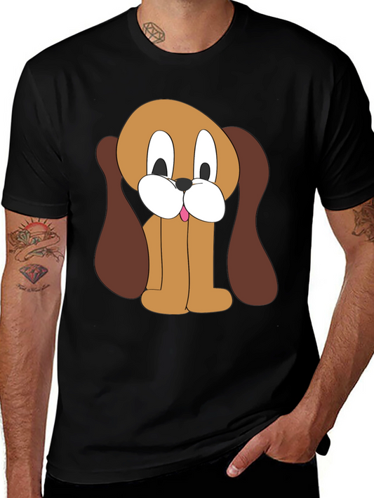 Cartoon Dog Graphic Tee - Unisex Black T-Shirt