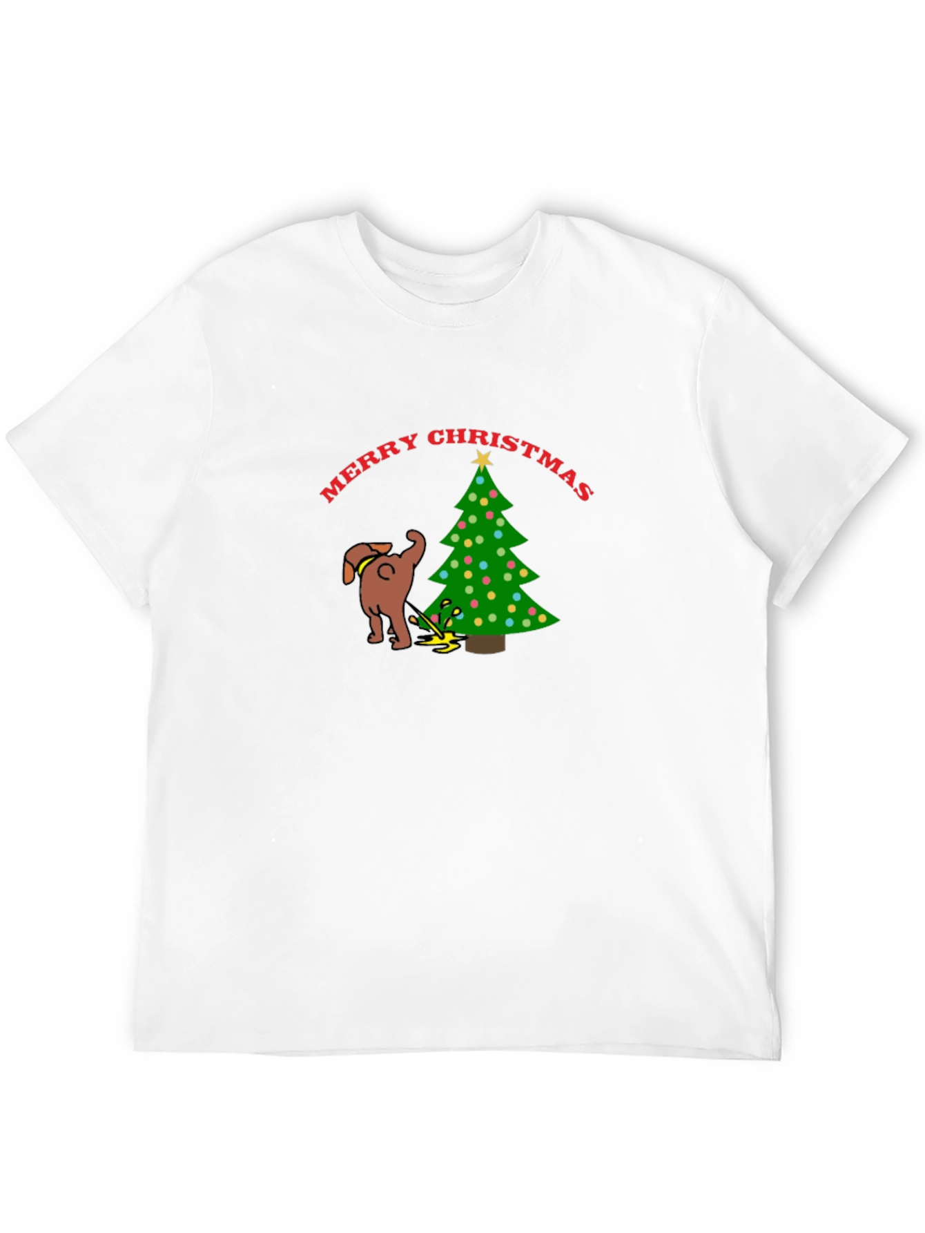 Merry Christmas Dog Peeing on Tree T-Shirt