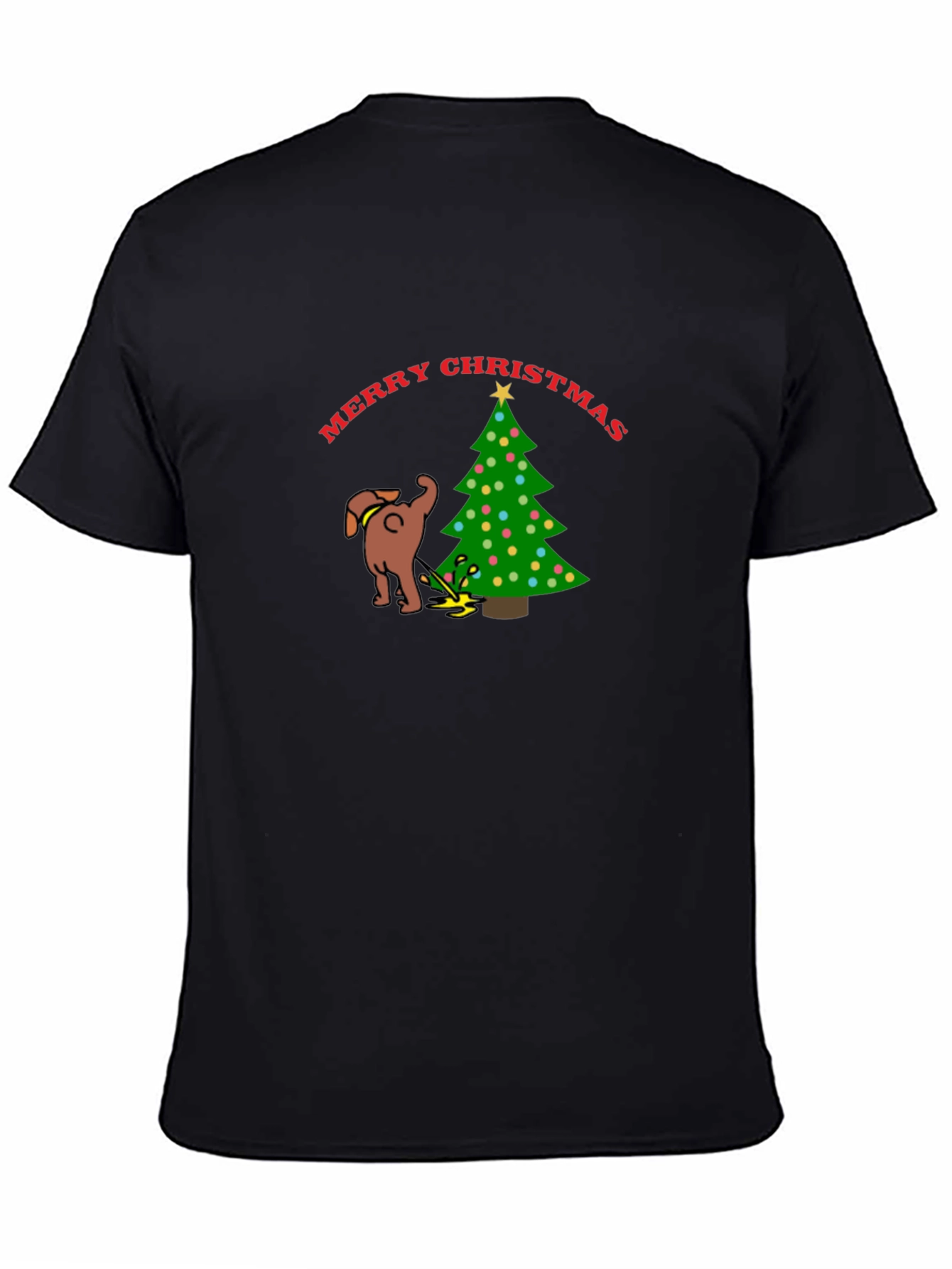 Merry Christmas Dog Peeing on Tree T-Shirt