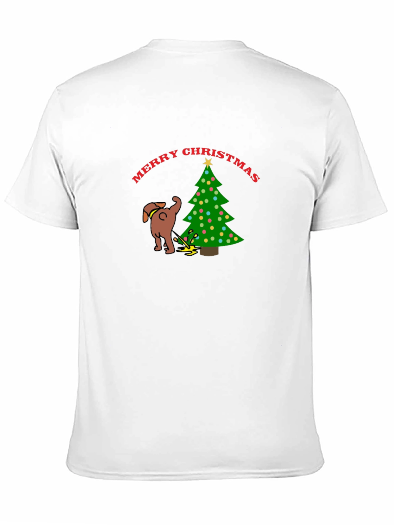 Merry Christmas Dog Peeing on Tree T-Shirt