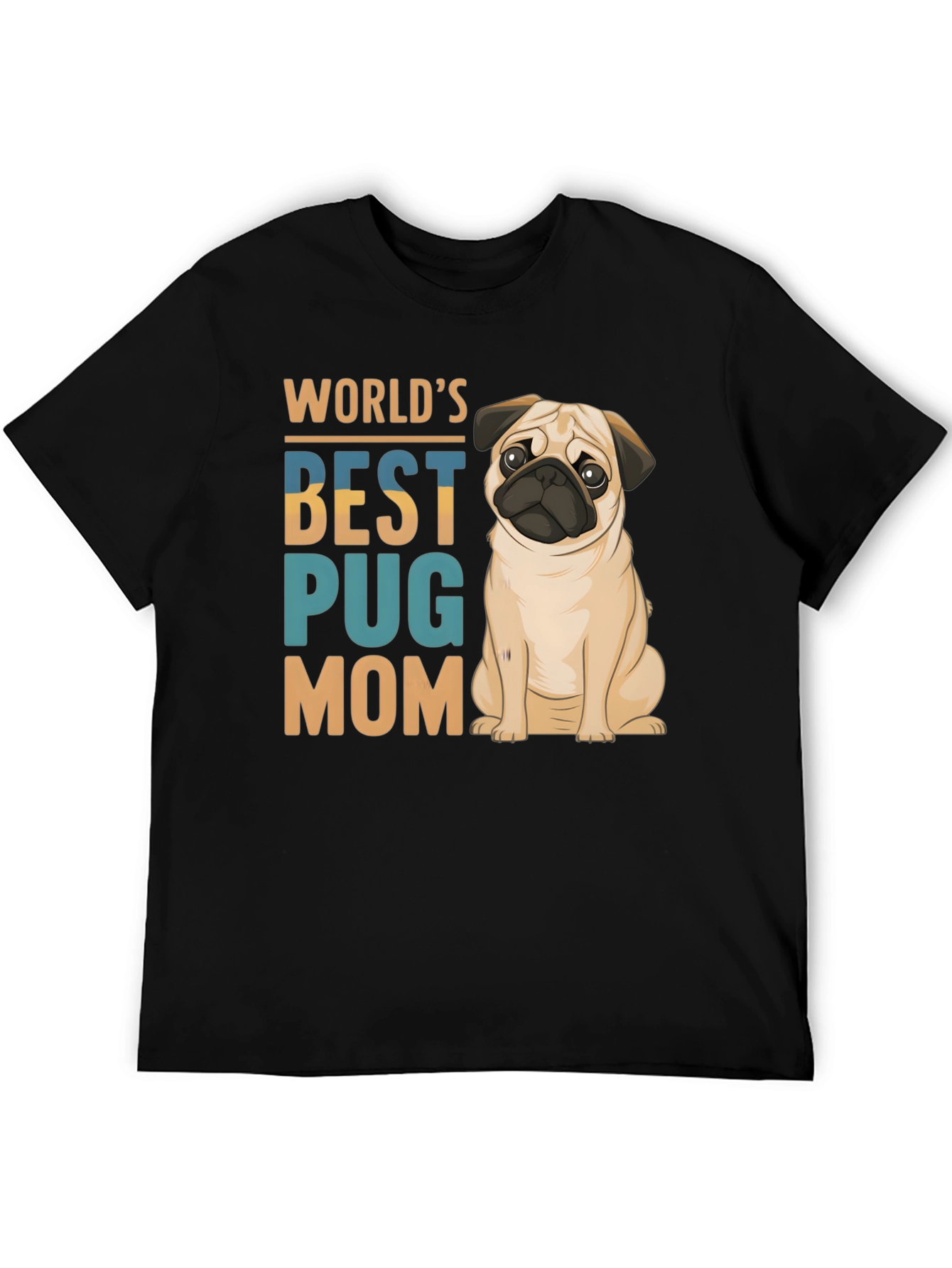 Worlds Best Pug Mom Black T-Shirt