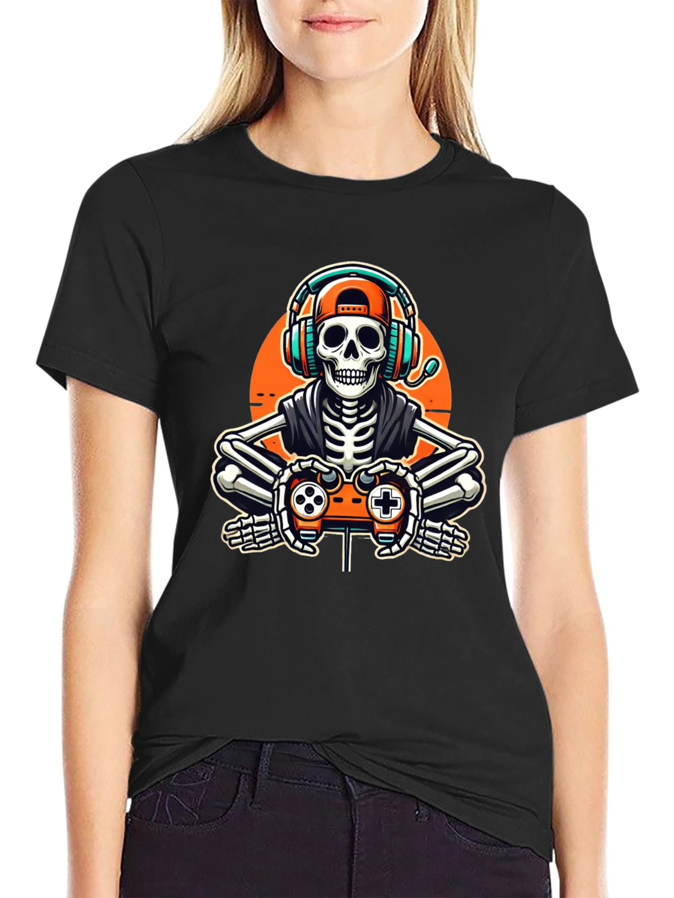 Gamer Skeleton Black T-Shirt