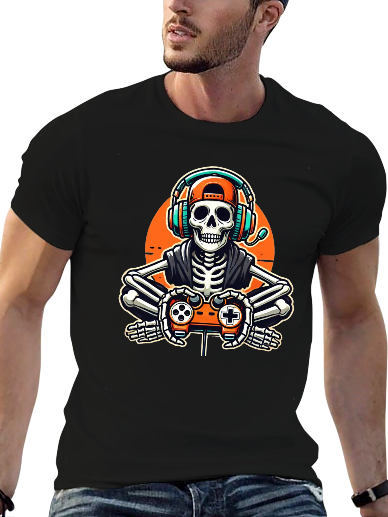Gamer Skeleton Black T-Shirt