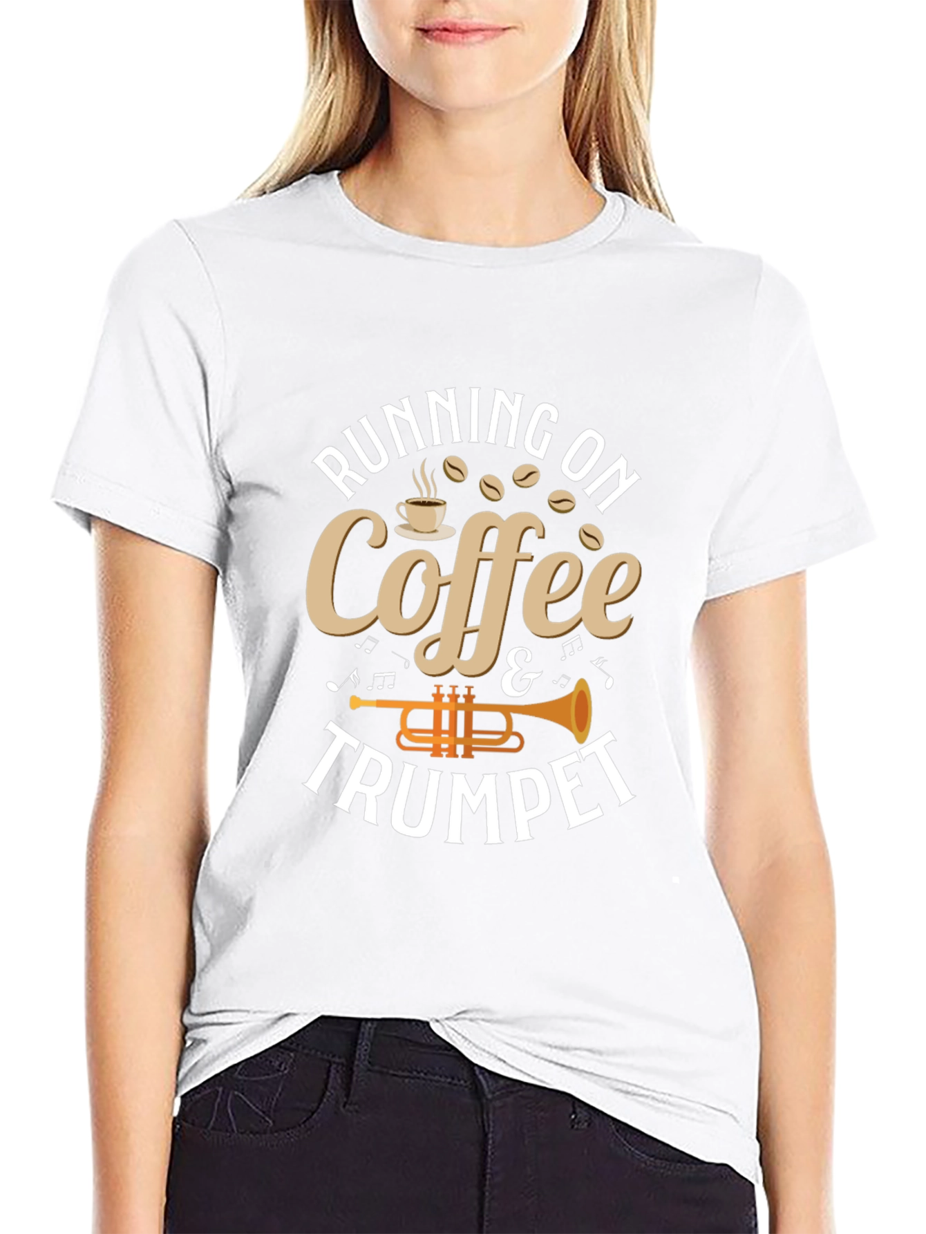 Coffee & Trumpet T-Shirt - Musician Gift