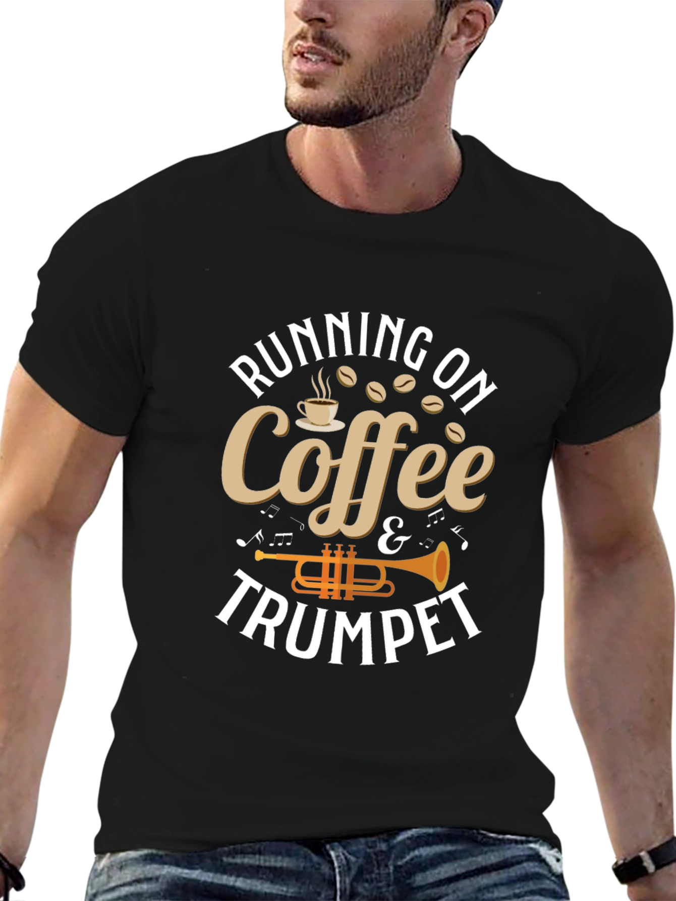 Coffee & Trumpet T-Shirt - Musician Gift