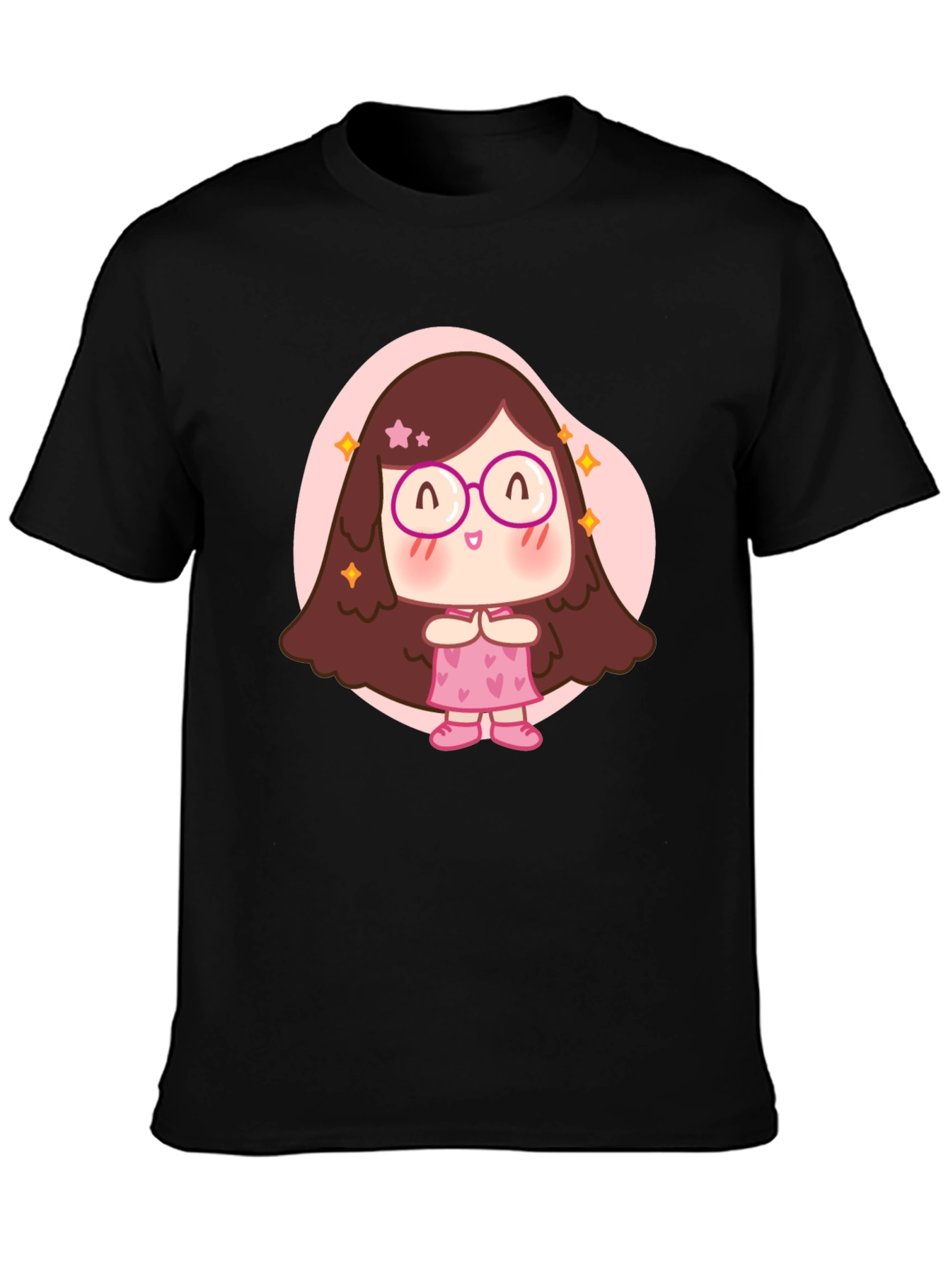 Cute Cartoon Girl Graphic T-Shirt