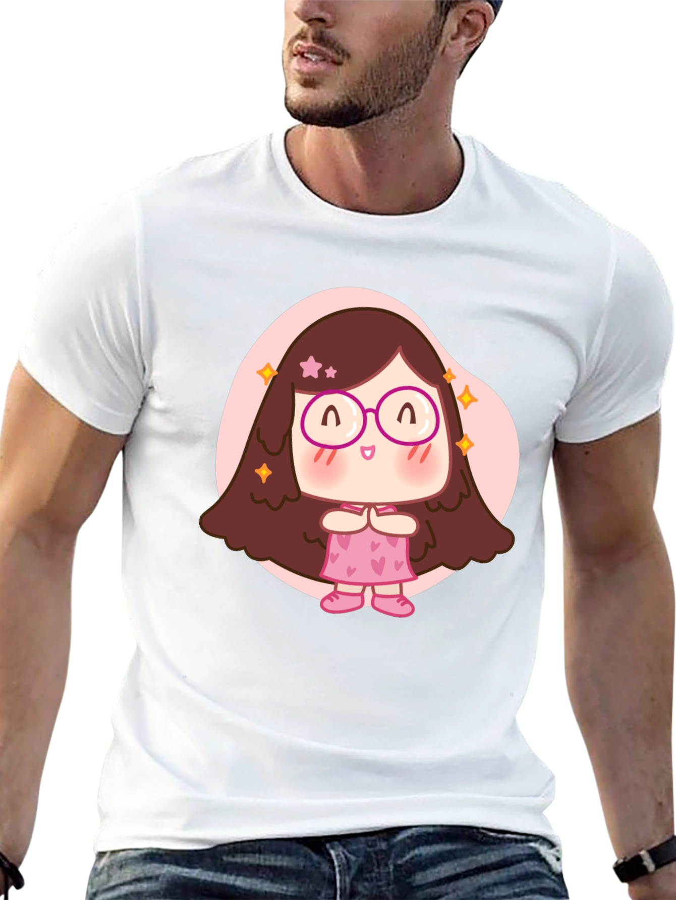 Cute Cartoon Girl Graphic T-Shirt