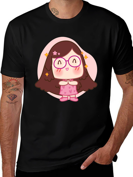Cute Cartoon Girl Graphic T-Shirt