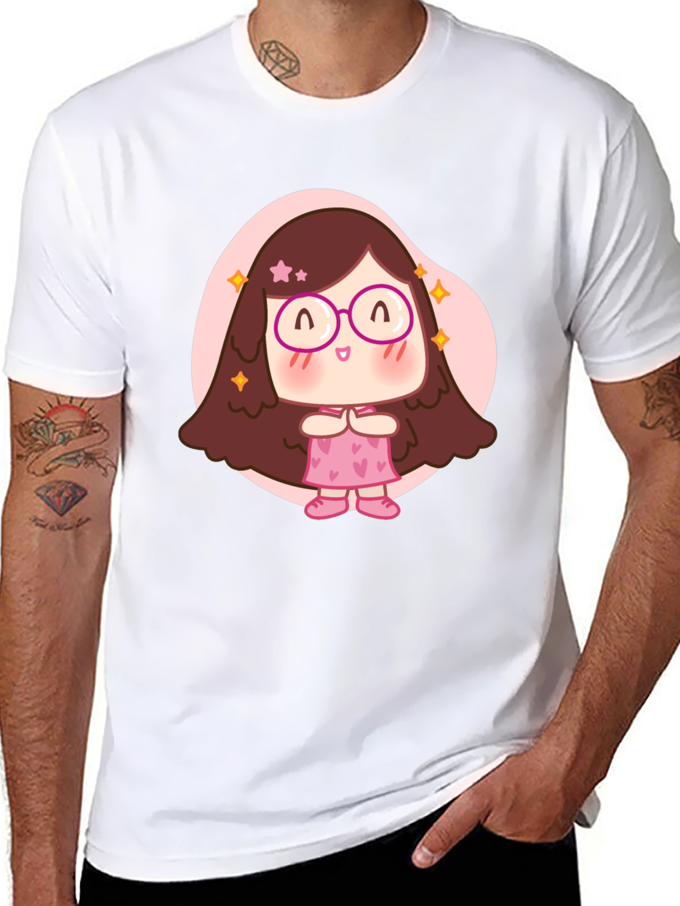 Cute Cartoon Girl Graphic T-Shirt