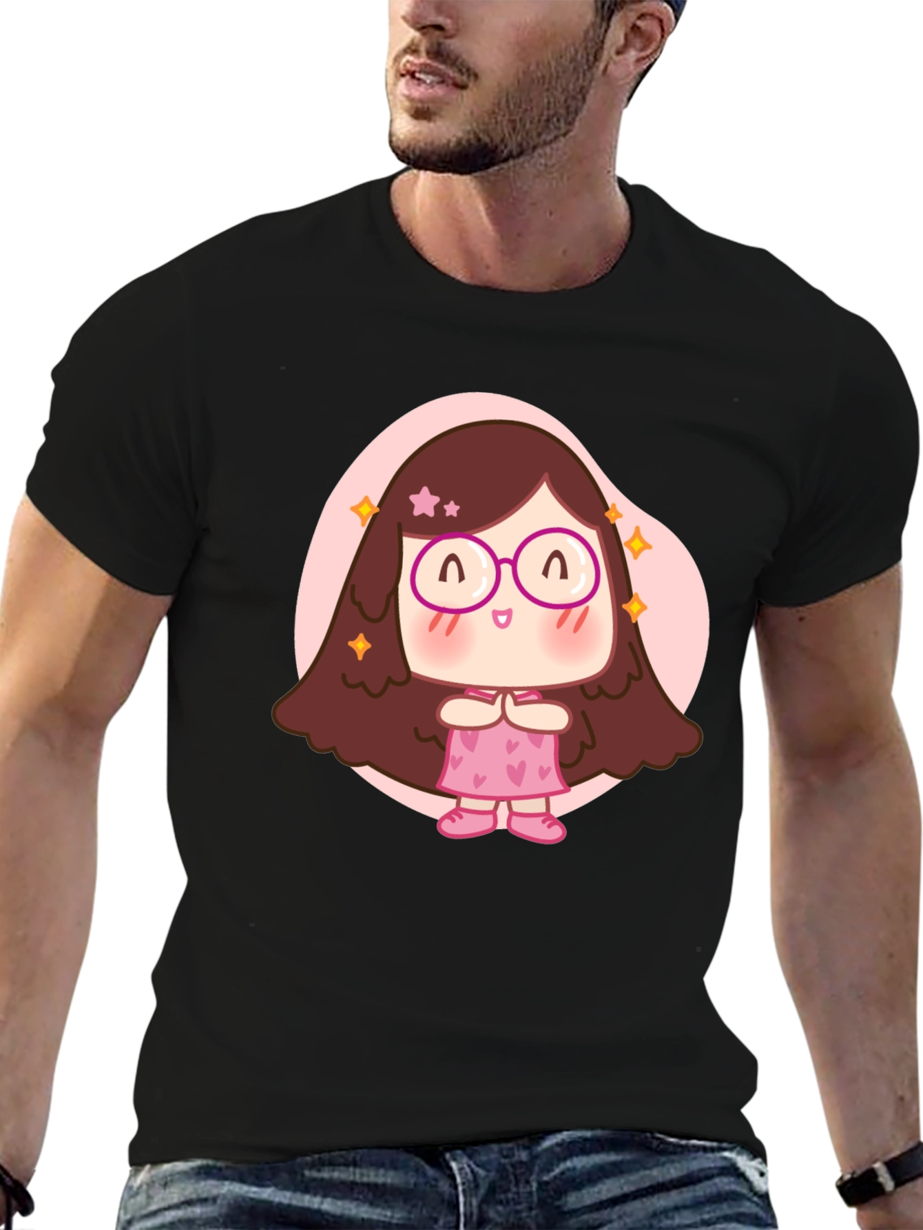 Cute Cartoon Girl Graphic T-Shirt