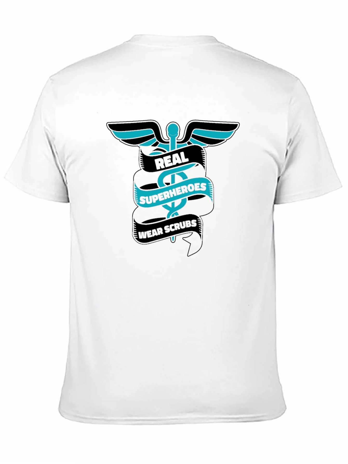 Real Superheroes Wear Scrubs Graphic Tee - Black