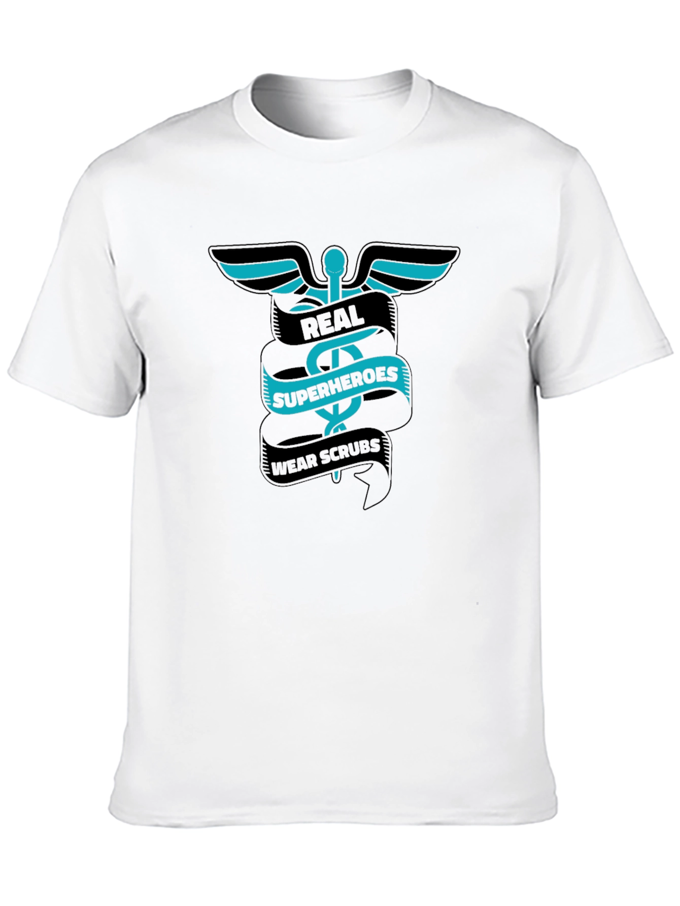 Real Superheroes Wear Scrubs Graphic Tee - Black