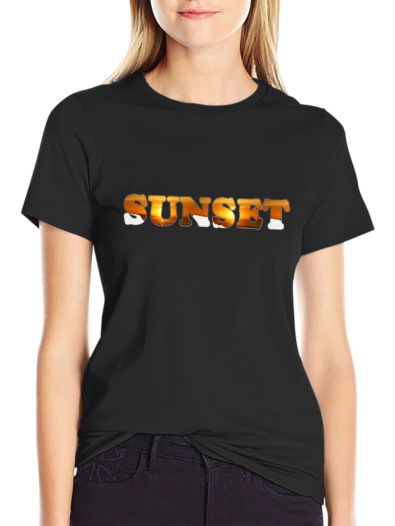 Sunset Graphic Black T-Shirt