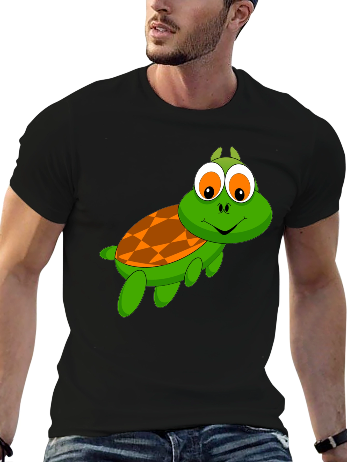Cartoon Turtle Graphic T-Shirt