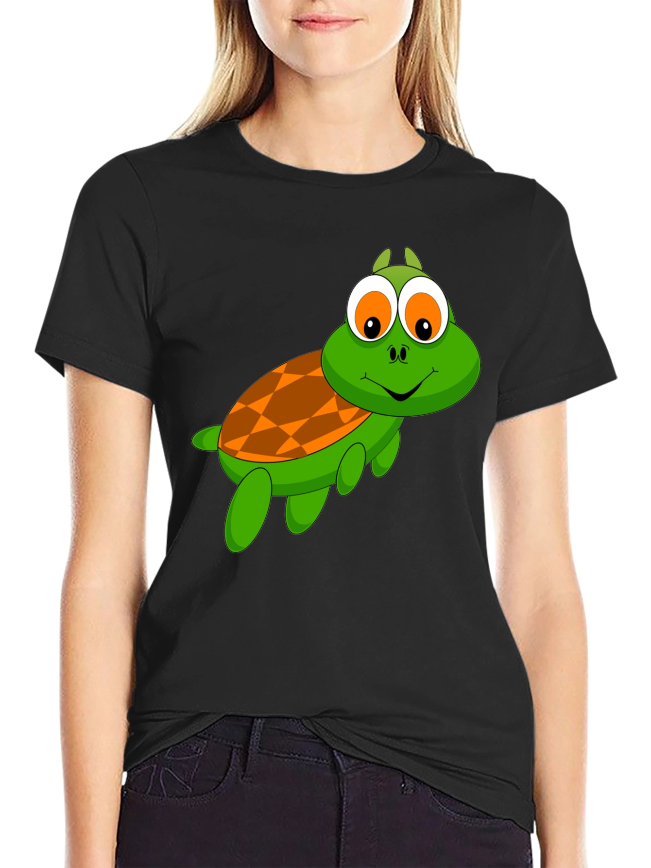 Cartoon Turtle Graphic T-Shirt