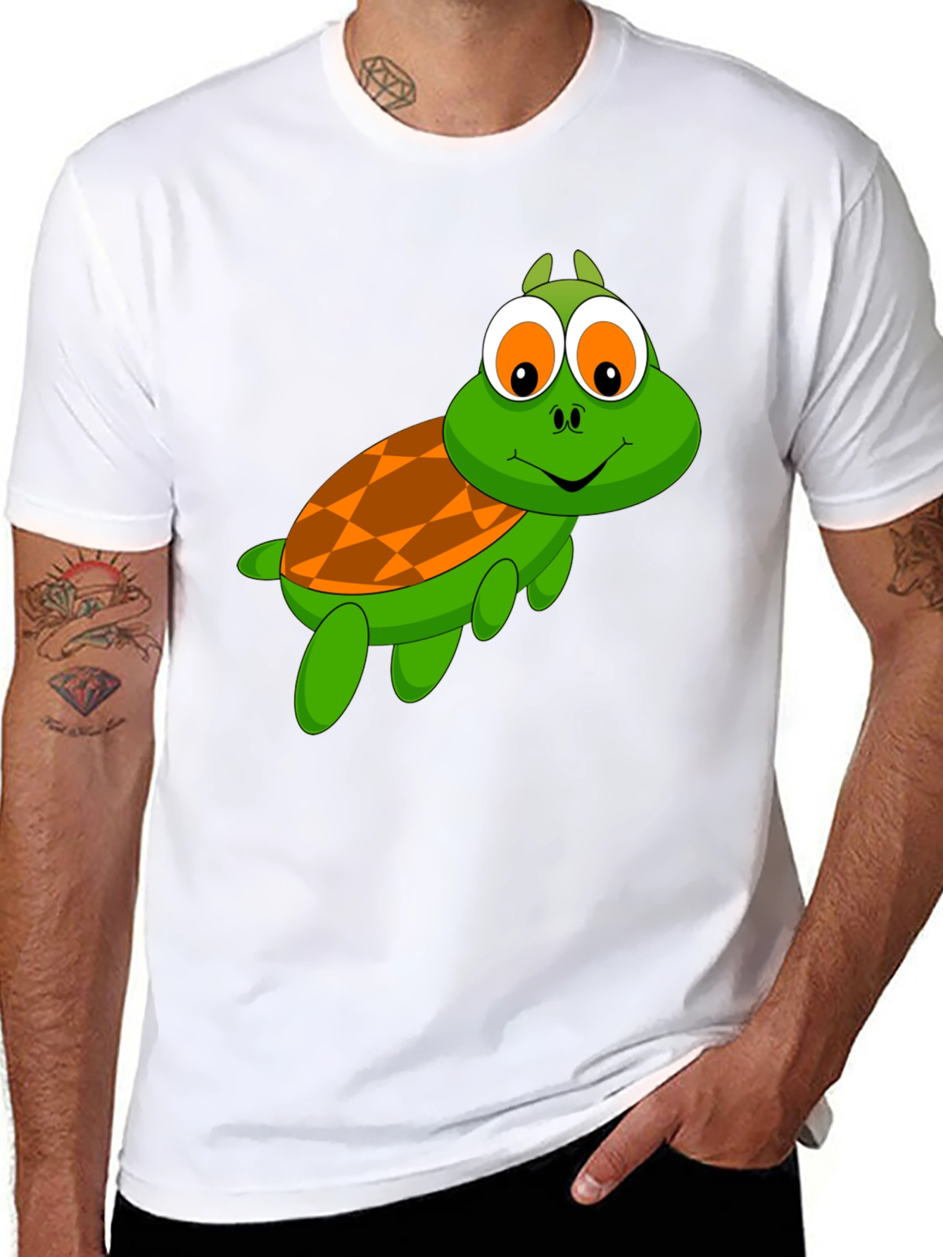 Cartoon Turtle Graphic T-Shirt