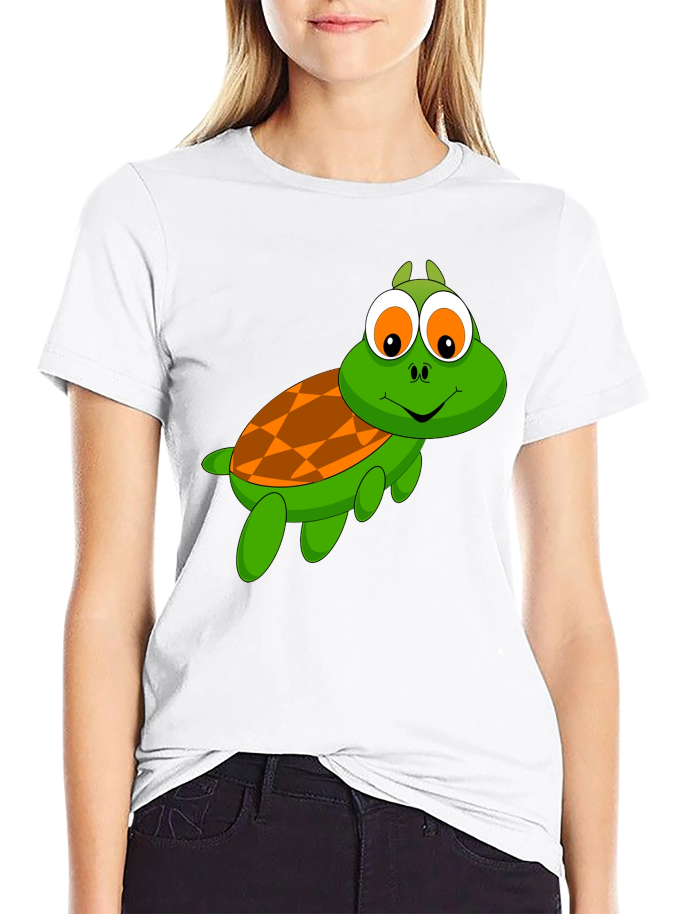 Cartoon Turtle Graphic T-Shirt