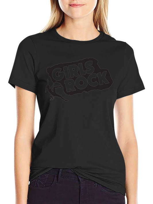 Girls Rock Graphic Tee - Black Cotton