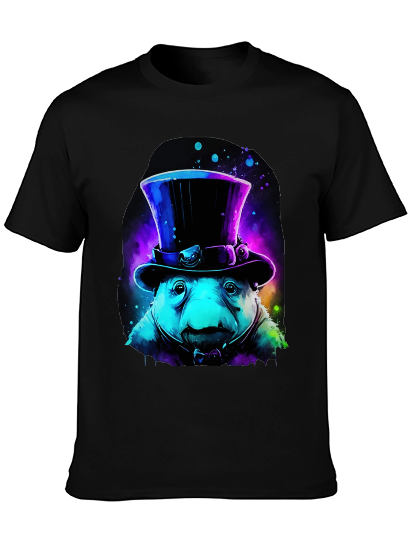 Neon Top Hat Otter Graphic Tee